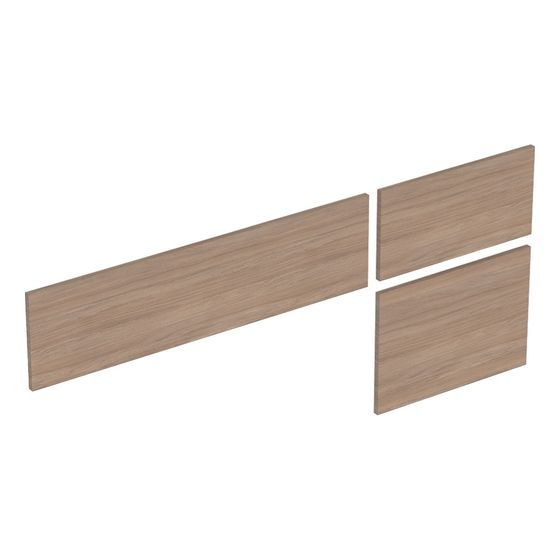 Geberit Set Schubladenfronten für VariForm Unterschrank für Aufsatzwaschtisch, 3 Schubladen, 135cm, Eiche Melamin Holzstruktur