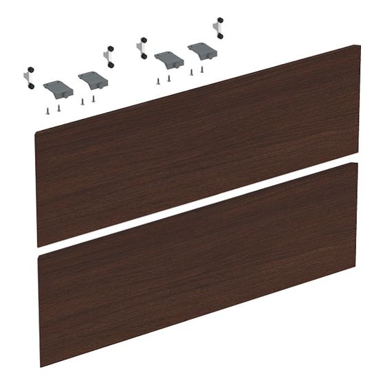 Set Schubladenfronten für ONE Unterschrank für Waschtisch, verkürzte Ausladung B 75cm, Nussbaum amerikanisch, Echtholzfurnier