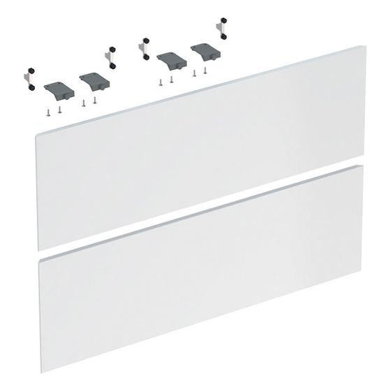 Set Schubladenfronten für ONE Unterschrank für Waschtisch, verkürzte Ausladung B 75cm, Weiß, lackiert hochglänzend