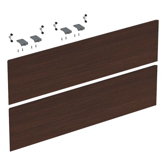 Set Schubladenfronten für ONE Unterschrank für Waschtisch, verkürzte Ausladung B 90cm, Nussbaum amerikanisch, Echtholzfurnier