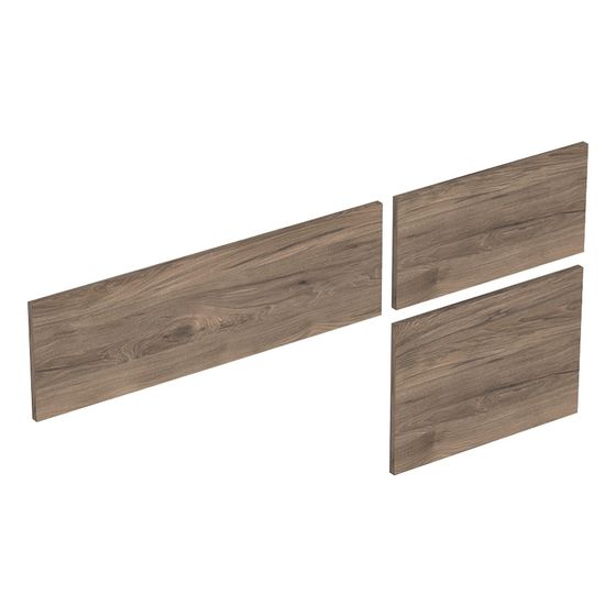 Geberit Set Schubladenfronten für VariForm Unterschrank, Aufsatzwaschtisch, 3 Schubladen, 120cm, Nussbaum/Melamin Holzstruktur