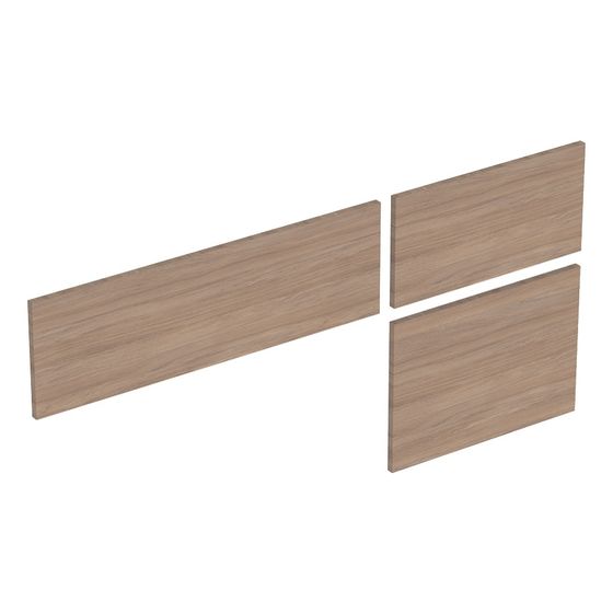 Geberit Set Schubladenfronten für VariForm Unterschrank für Aufsatzwaschtisch, 3 Schubladen, 120cm, Eiche Melamin Holzstruktur