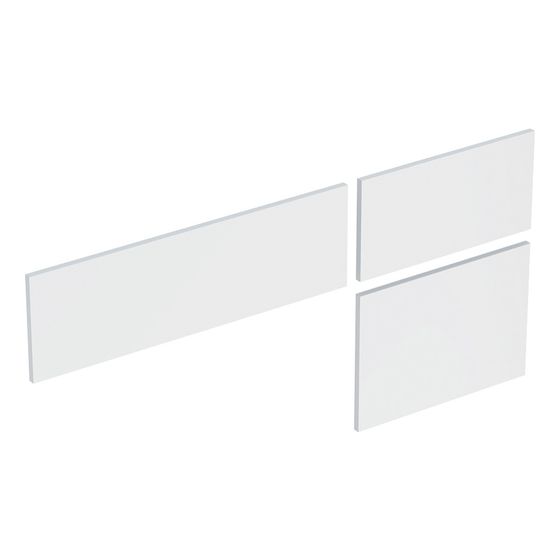 Geberit Set Schubladenfronten für VariForm Unterschrank für Aufsatzwaschtisch 3 Schubladen 120cm, Weiß lackiert hochglänzend