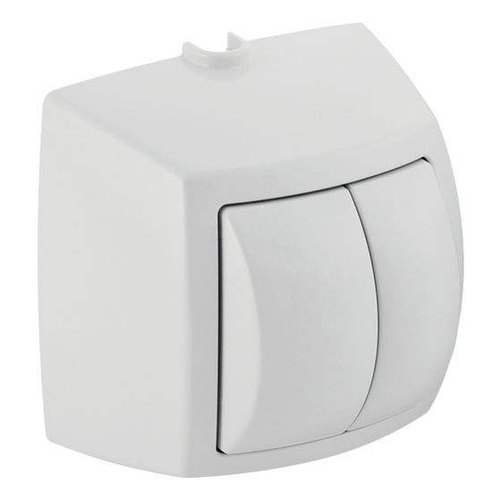 Geberit Handdrücker für 2-Mengen für WC-Steuerung, pneum. Spülauslösung Mattverchromt B 10,9cm, Tiefe 8,2cm, aus Kunststoff