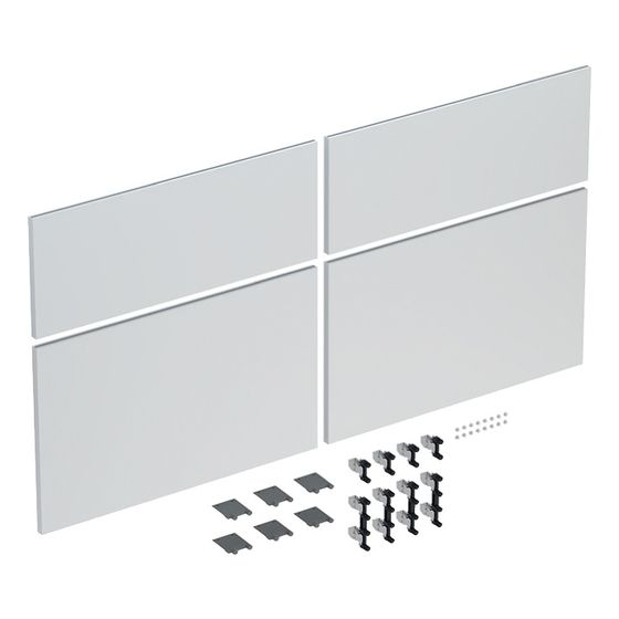 Geberit iCon Set Schubladenfronten für Unterschrank für Doppelwaschtisch, 4 Schubladen, Weiß, Waschtisch 120cm/lackiert matt