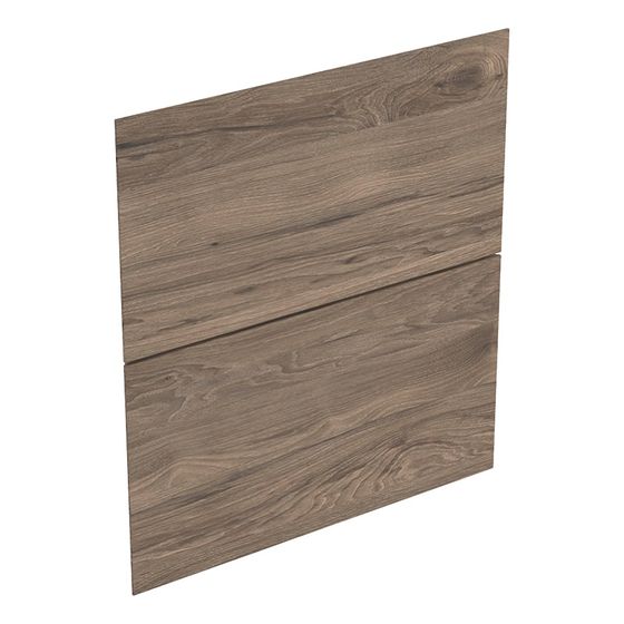 Geberit Set Schubladenfronten für ONE Seitenschrank 2 Schubladen, Breite 45cm, Nussbaum hickory, Melamin Holzstruktur