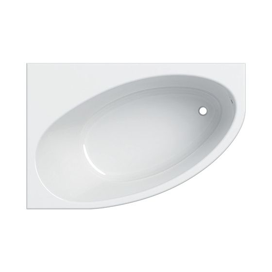 Geberit Renova asymmetrische Badewanne Länge 100cm, Breite 100cm, Abgang rechts