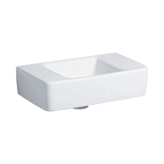 Geberit Renova Compact Handwaschbecken verkürzte Ausladung, mit Ablagefläche 40x15x25cm Weiß ohne Hahnloch, ÜL ohne