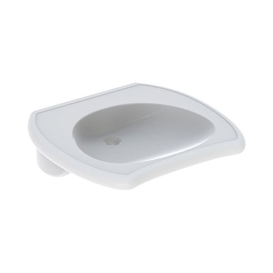Geberit Vitalis Waschtisch barrierefrei, Breite 65cm, Tiefe 60cm, ohne Hahnloch, ohne Überlauf, Weiß