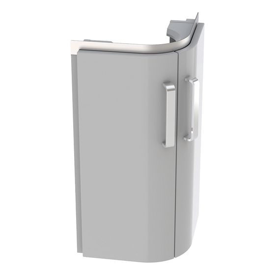 Geberit Renova Compact Unterschrank, Eckhandwaschbecken, 2 Türen 42,5x60,4x33cm Hellgrau/lack matt Hellgrau/lack hochglänzend