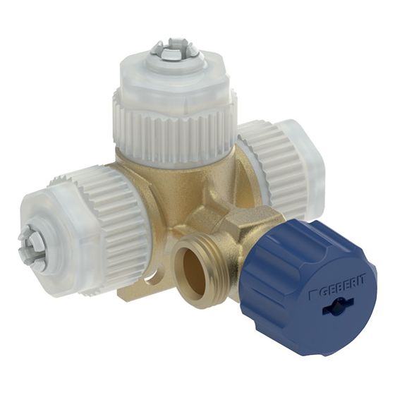Geberit Wasseranschluss für PEX-Rohre, mit integriertem Eckventil