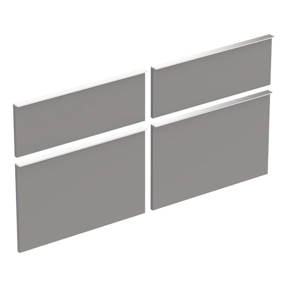Geberit Set Schubladenfronten für iCon Unterschrank für Doppelwaschtisch, Platin, Breite Waschtisch 120cm, 4 Stück