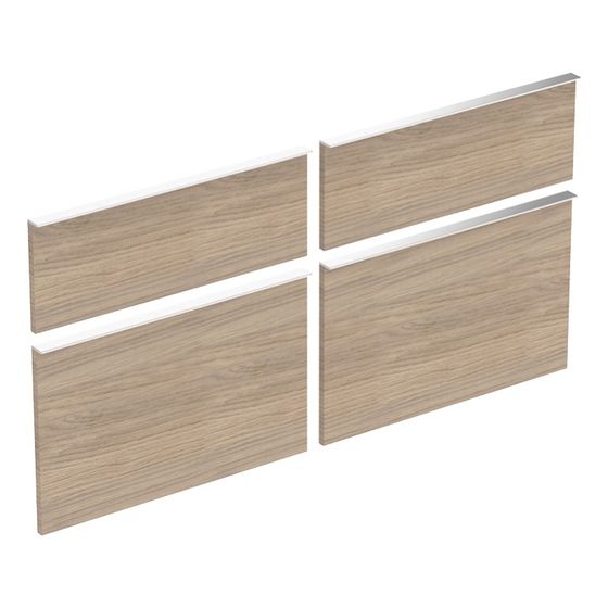 Geberit Set Schubladenfronten für iCon Unterschrank für Doppelwaschtisch Eiche natur/Melamin Holzstruktur, WT 120cm, 4 Stück