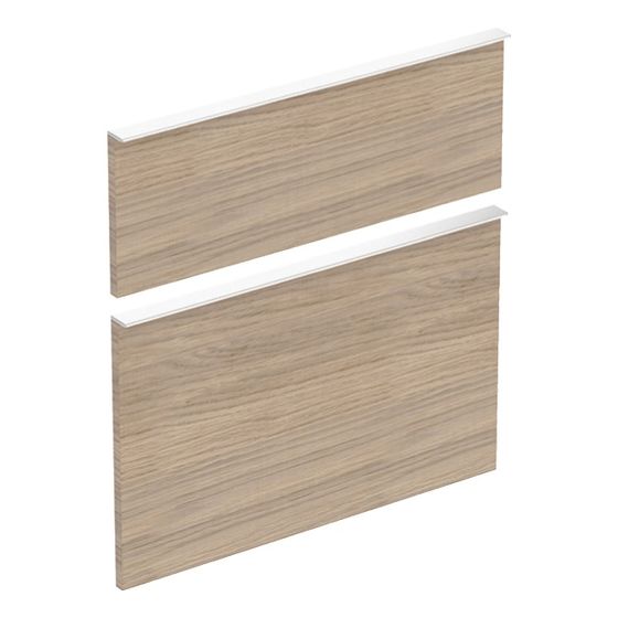 Geberit Set Schubladenfronten für iCon Unterschrank für Waschtisch Eiche natur/Melamin Holzstruktur, Waschtisch 60cm, 2 Stück