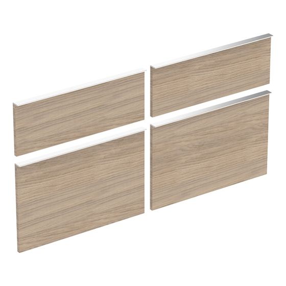 Geberit Set Schubladenfronten für iCon Unterschrank für Waschtisch Eiche natur/Melamin Holzstruktur Waschtisch 120cm 4 Stück