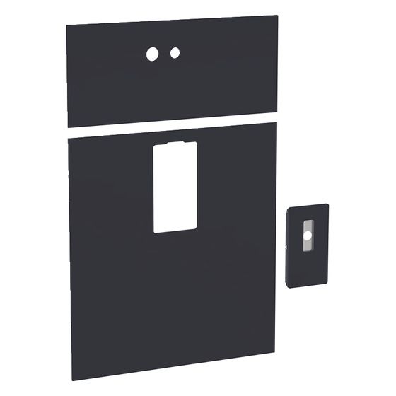 Geberit Frontverkleidung zu Monolith Sanitärmodul für Waschtisch, Breite 73cm, für Mischer links, Schwarz/Glas