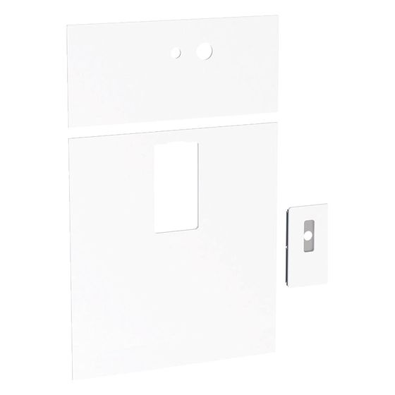 Geberit Frontverkleidung für Monolith Sanitärmodul für Waschtisch, Breite 73cm, für Mischer rechts, Weiß/Glas
