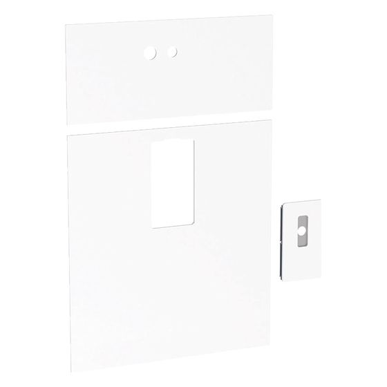 Geberit Frontverkleidung zu Monolith Sanitärmodul für Waschtisch, Breite 73cm, für Mischer links, Weiß/Glas
