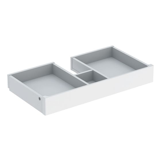 Geberit innere Schublade für Renova Plan Unterschrank für Doppelwaschtisch, Weiß, Breite Waschtisch 130cm