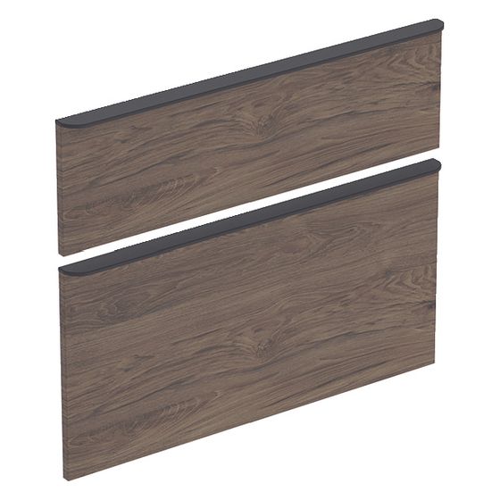 Geberit Schubladenfronten mit Griffe Nussbaum, zu SmyleS Waschtischunterschrank Breite 75cm