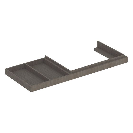 Geberit Waschtischrahmen für Citterio, mit Ablagefläche links, 118cm, Eiche Graubraun, 595538000