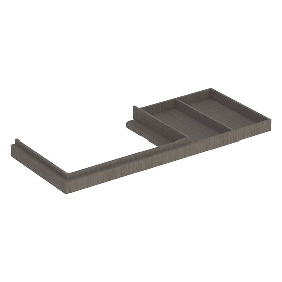 Geberit Waschtischrahmen für Citterio, Ablagefläche rechts, 118cm, Eiche Graubraun, 595530000