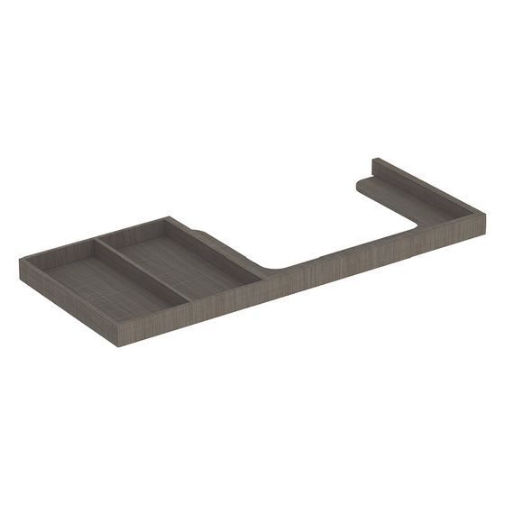 Geberit Waschtischplatte für Citterio Unterschrank, Ablage links, 118cm, Eiche Graubraun, 595558000