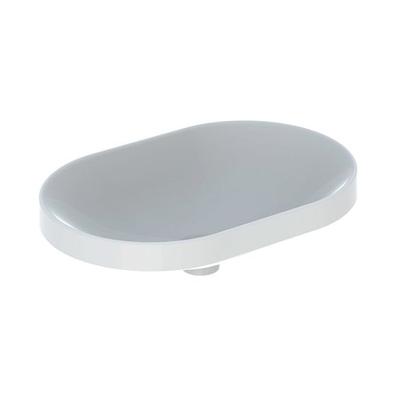 Geberit VariForm Einbauwaschtisch, elliptisch Breite 60cm, Tiefe 40cm, ohne Hahnloch, ohne Überlauf, KeraTect, Weiß