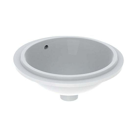 Geberit VariForm Unterbauwaschtisch rund Tiefe 42cm, ohne Hahnloch, Überlauf sichtbar, glasiert