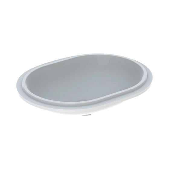 Geberit VariForm Unterbauwaschtisch elliptisch Tiefe 49cm, ohne Hahnloch, ohne Überlauf, glasiert