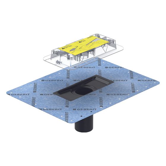 Geberit Flansch für CleanLine Duschrinnen, mit Bauschutzdeckel, 243553001