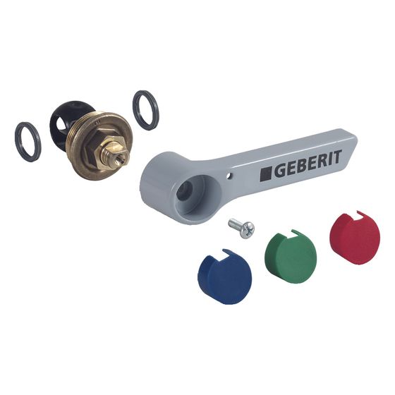 Geberit Oberteil mit Betätigungshebel für Kugelhahn, Messing, DN 25, 243457002