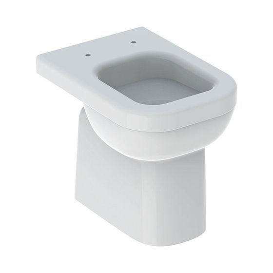 Geberit Renova Comfort Square Stand-WC Tiefspüler, erhöht, H 46cm, teilgeschlossene Form, Abgang horizontal T 55,5cm weiß