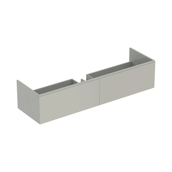 Geberit Xeno2 Unterschrank für Waschtisch aus Mineralwerkstoff, 2 Schubladen, 159,5x35x47,3cm, Greige/lackiert matt