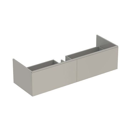 Geberit Xeno2 Unterschrank für Waschtisch aus Mineralwerkstoff, 2 Schubladen, 139,5x35x47,3cm, Greige/lackiert matt