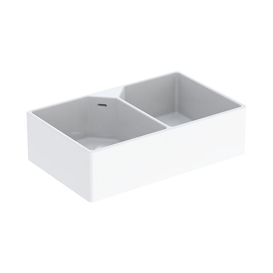 Geberit Publica Mehrzweckbecken mit zwei Becken und Überlauf 90x25x56cm