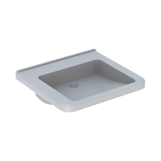 Geberit Renova Comfort Square Waschtisch barrierefrei, Breite 60cm, Tiefe 55cm, ohne Hahnloch, ohne Überlauf, Weiß