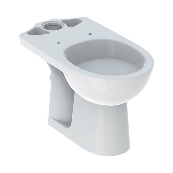 Geberit Renova Stand-WC für Aufputzspülkasten aufgesetzt, Tiefspüler, Abgang horizontal, 35,7x39x66,5cm, Weiß/KeraTect