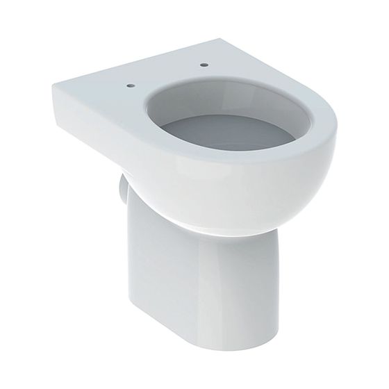 Geberit Renova Stand-WC Flachspüler, Abgang horizontal, teilgeschlossene Form, Tiefe 47,5cm, weiß