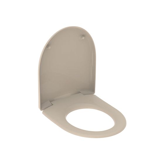 Geberit Renova WC-Sitz Befür von oben, Absenkautomatik, o. Quick-Release-Scharniere, Befür von oben, Bahama-Beige/glänzend