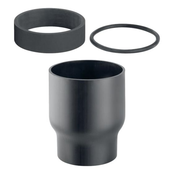 Geberit PE Übergangsstutzen mit Schrumpfmuffe Durchmesser 63x73mm, Höhe 22,7cm, Weiß