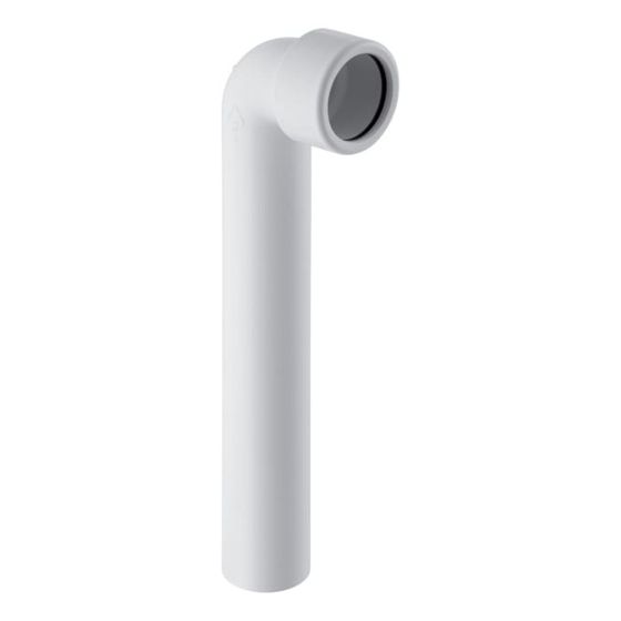 Geberit Anschlussbogen 90 Grad, Quetschverschraubung Durchmesser 32/32, Weiß, Höhe 70cm, Ausladung 6cm