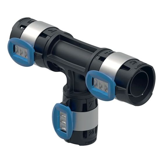 Geberit FlowFit T-Stück reduziert, d 25mm, d1 16mm, d2 20mm, PPSU