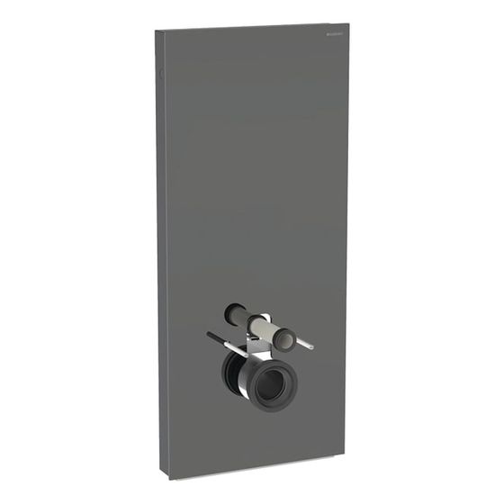 Geberit Monolith Plus Sanitärmodul für Wand-WC 114cm, Frontverkleidung Glas Lava, Seitenverkleidung Aluminium Schwarzchrom