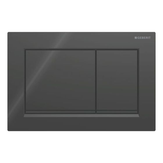 Geberit Omega 20 (ex Omega 30) Drückerplatte, 2-Mengen-Spülung Square, Schwarz/Mattschwarz