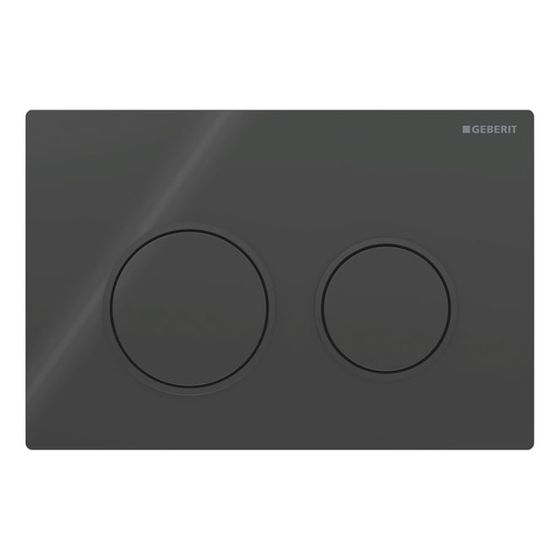 Geberit Omega 20 Drückerplatte, 2-Mengen-Spülung Round, Schwarz, Mattschwarz