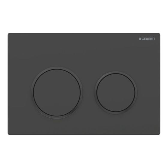 Geberit Omega 20 Drückerplatte, 2-Mengen-Spülung Round, Schwarz/Mattschwarz lackiert easy-to-clean