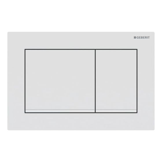 Geberit Omega 20 (ex Omega 30) Drückerplatte, 2-Mengen-Spülung Square, Weiß/Mattweiß lackiert, easy-to-clean