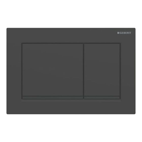 Geberit Omega 20 (ex Omega 30) Drückerplatte, 2-Mengen-Spülung Square, Schwarz/Mattschwarz lackiert, easy-to-clean