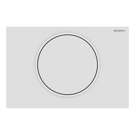 Geberit Sigma 10 Drückerplatte, für Spül-Stopp Spülung Round, Weiß/Mattweiß lackiert, easy-to-clean